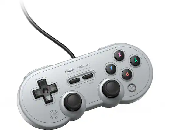 Front. 8BitDo - SN30 Pro USB Gamepad - Gray.