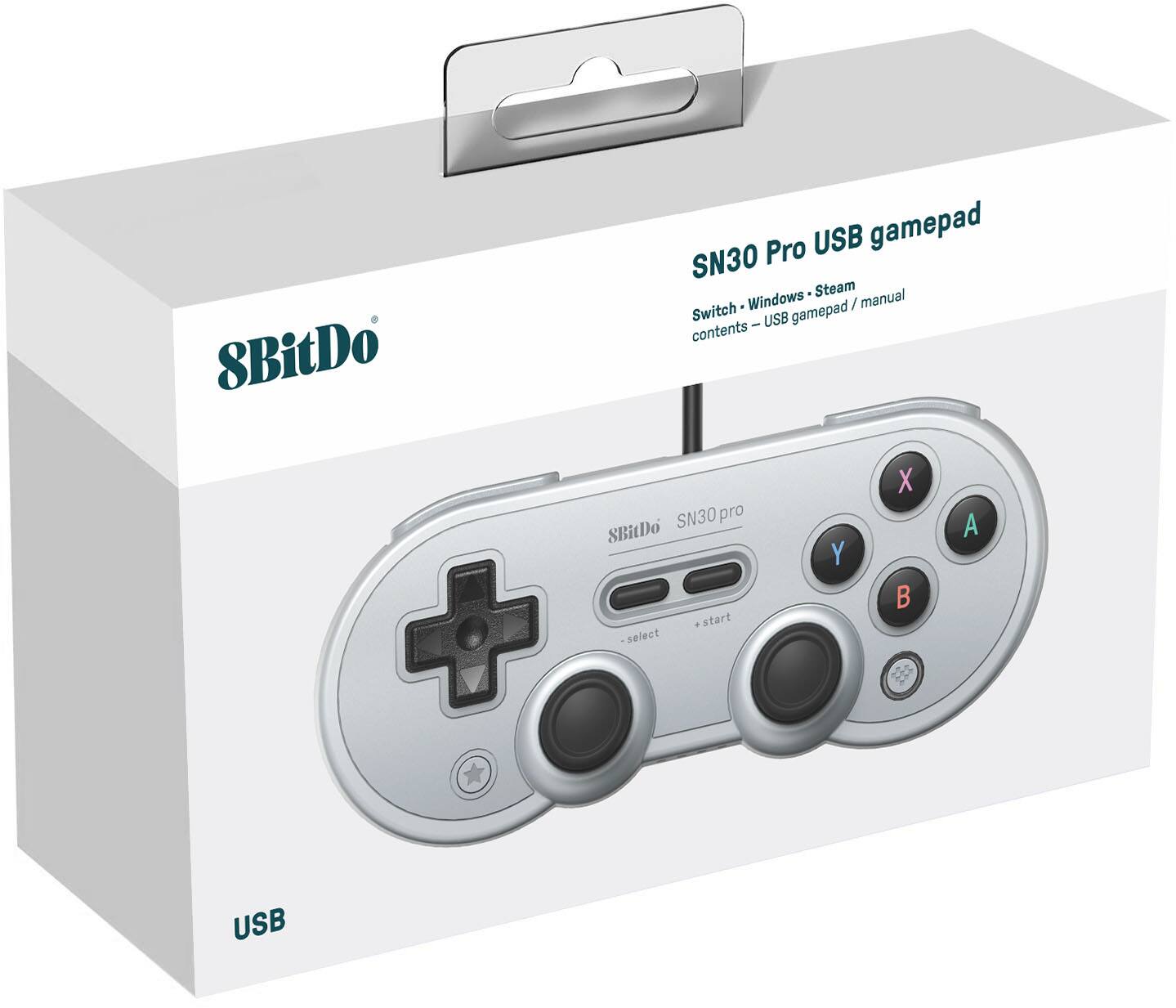 Alt View 15. 8BitDo - SN30 Pro USB Gamepad - Gray.