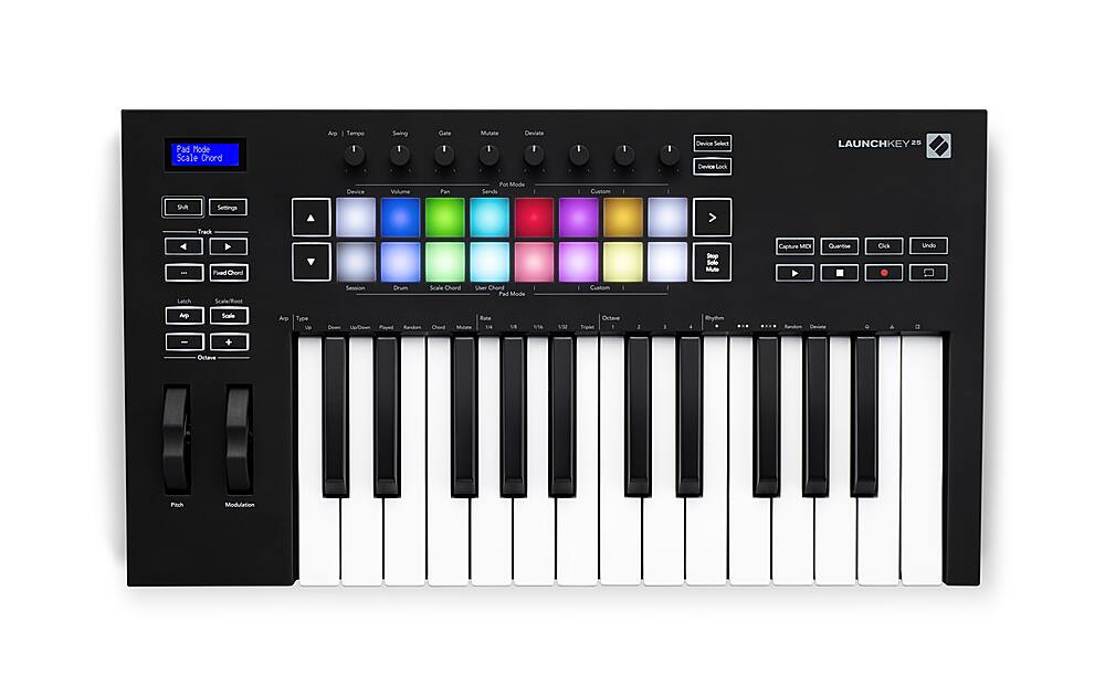 Front. Novation - Launchkey 25 [MK3] MIDI Controller - Black.