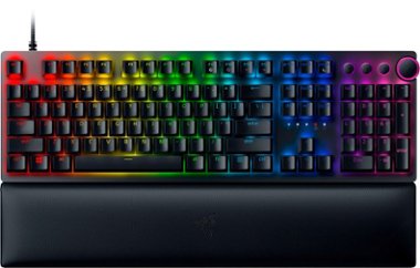 Razer - Huntsman V2  Full Size Wired Optical Red Linear Switch Gaming Keyboard with Chroma RGB Backlighting - Black - Front_Zoom