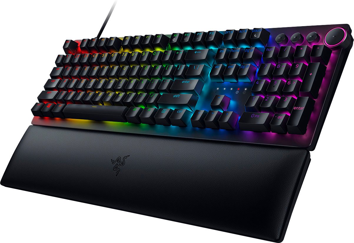 Zoom in on Alt View Zoom 11. Razer - Huntsman V2 Full Size Wired Optical Purple Clicky Switch Gaming Keyboard with Chroma RGB Backlighting - Black.