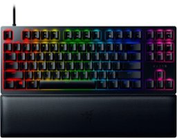 Razer - Huntsman V2 TKL Wired Optical Red Linear Switch Gaming Keyboard with Chroma RGB Backlighting - Black - Front_Zoom
