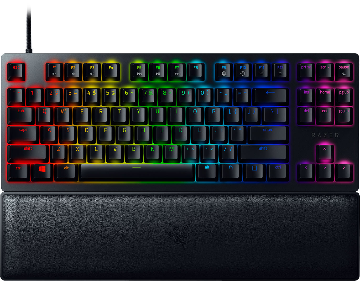 Razer - Huntsman V2 TKL Wired Optical Purple Clicky Switch Gaming Keyboard with Chroma RGB Backlighting - Black