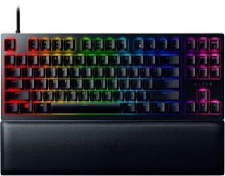 Razer - Huntsman V2 TKL Wired Optical Purple Clicky Switch Gaming Keyboard with Chroma RGB Backlighting - Black - Front_Zoom