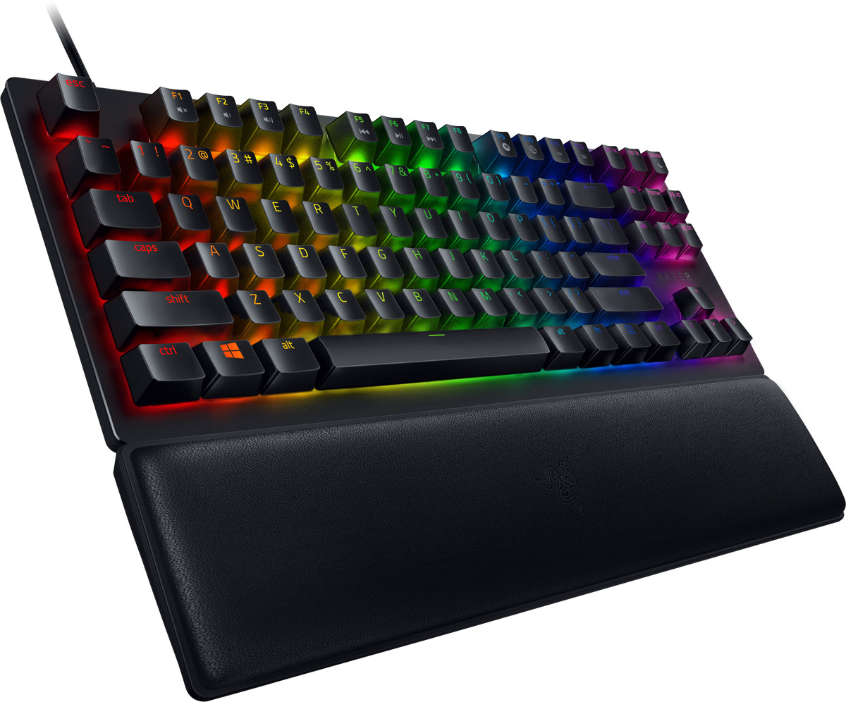 Razer Huntsman V2 Optical Gaming Keyboard + Phantom Keycap Upgrade Set  Bundle: Clicky Optical Black/White Keycaps