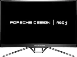 AOC - Geek Squad Certified Refurbished Porsche Design AGON 27" LED Curved QHD FreeSync Monitor - Black - Front_Zoom