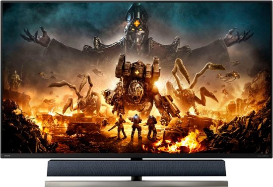 Front. Philips - Geek Squad Certified Refurbished Momentum 55" LED 4K HDR Gaming Monitor - Black.