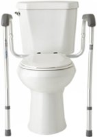 Medline - Guardian Toilet Safety Rails, 300-lb. Weight Capacity, One Pair for One Toilet - Silver - Front_Zoom
