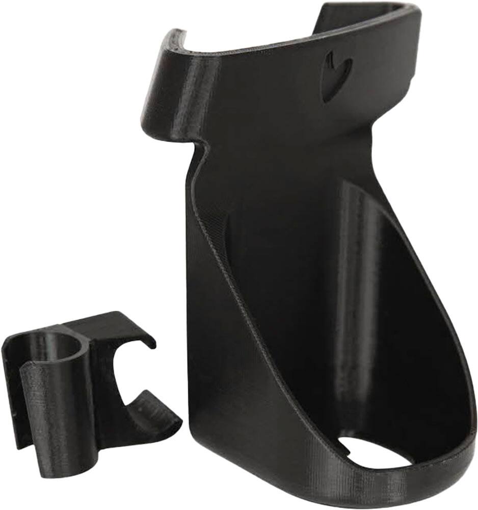 Angle. byAcre - Carbon Ultralight Rollator Accessory, Left Side Cane Holder - Black.