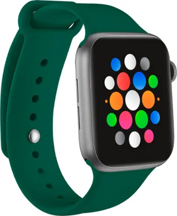 Angle. Modal™ - Silicone Watch Band for Apple Watch 42mm, 44mm, 45mm (Series 1-8) and Apple Watch Ultra 49mm - Emerald Green.