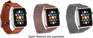 Platinum™ - Leather & Metal Mesh Bands for Apple Watch 38mm, 40mm and 41mm (3-Pack) - Copper Leather, Silver Mesh & Gold Mesh - Angle_Zoom