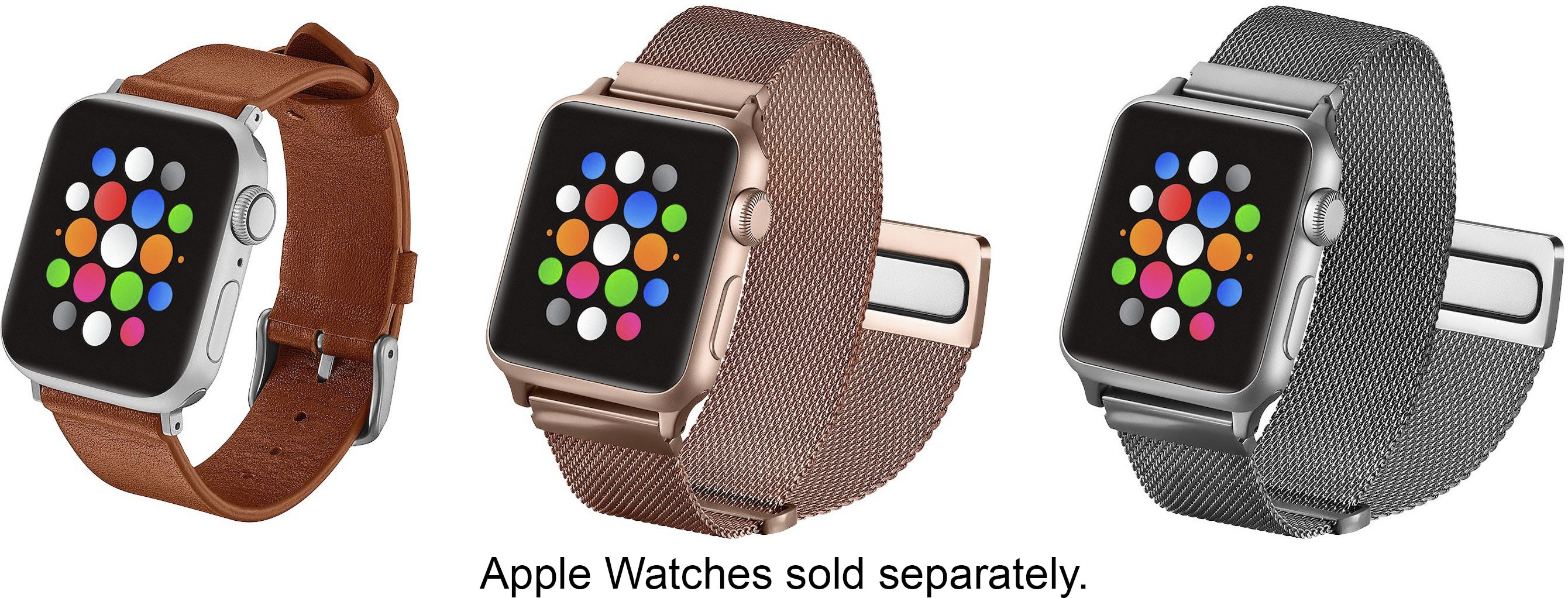Gold-Tone Emblem and White Leather 38-41 mm Band for Apple Watch