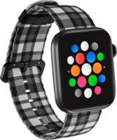 Modal™ - Nylon Watch Band for Apple Watch 42mm, 44mm, and 45mm - Gray Plaid - Angle_Zoom