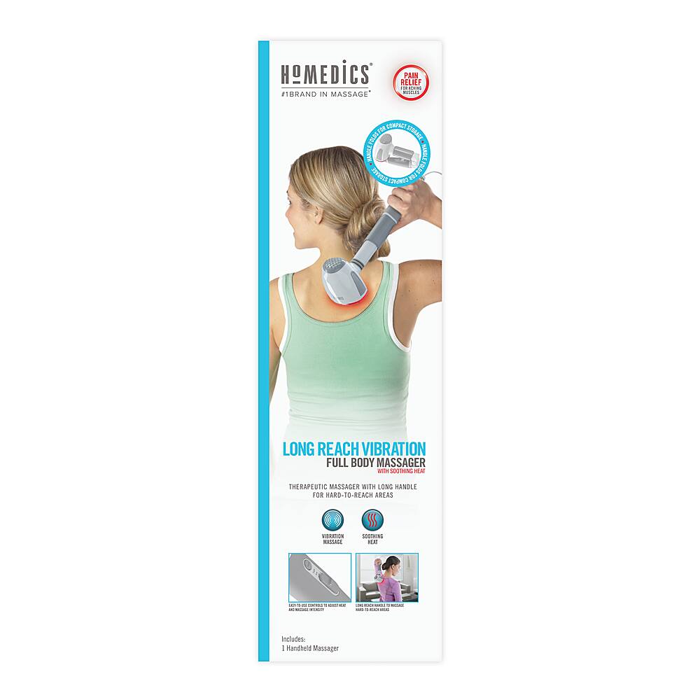 Alt View 13. Homedics - Thera P Long Reach Handheld Massager with Heat - White.