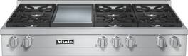 Miele - 48 in. Wide 6 Burner KMR1356-1G Rangetop - Stainless Steel