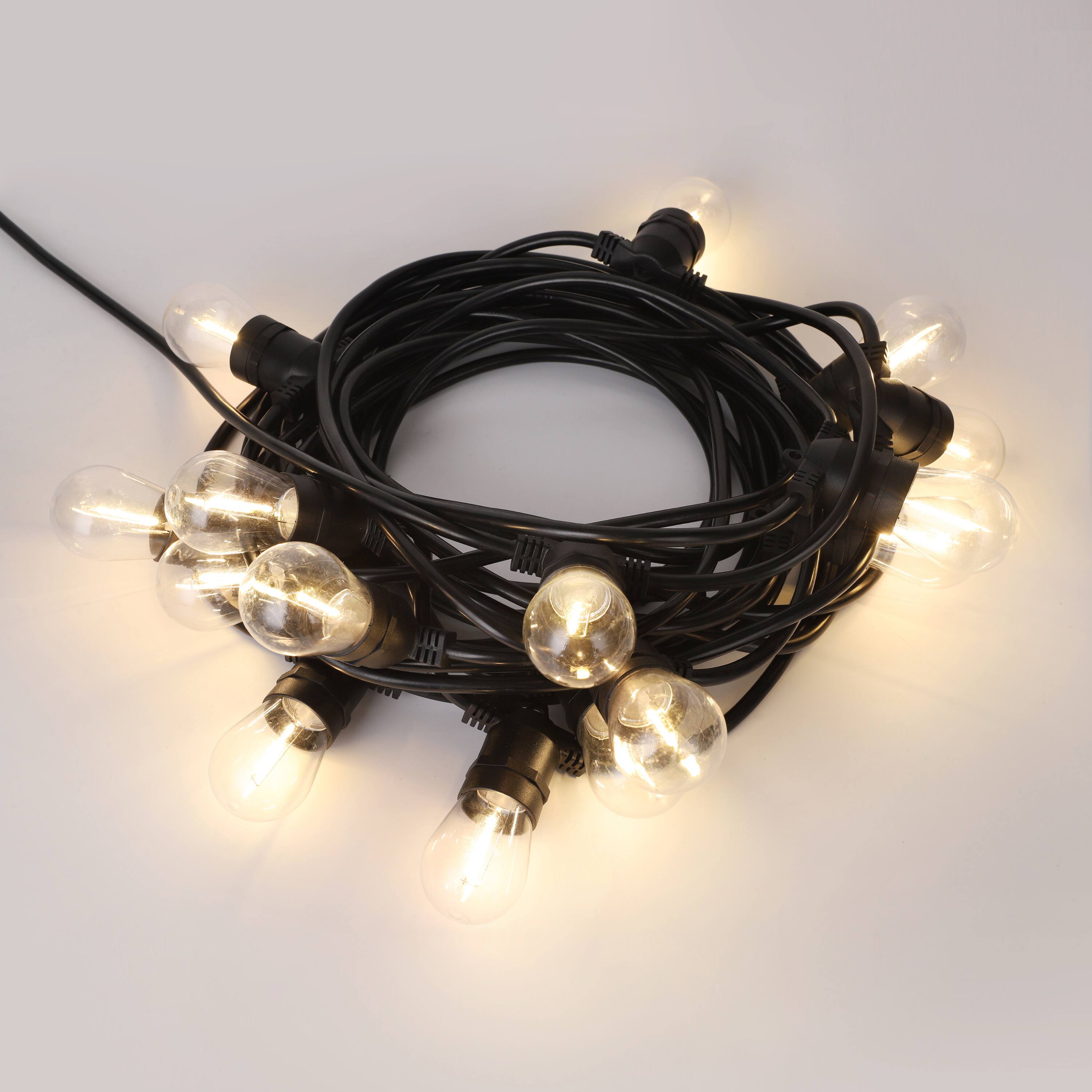 Alt View 6. Techko - Outdoor Patio 15-Bulb LED String Lights - 48ft.