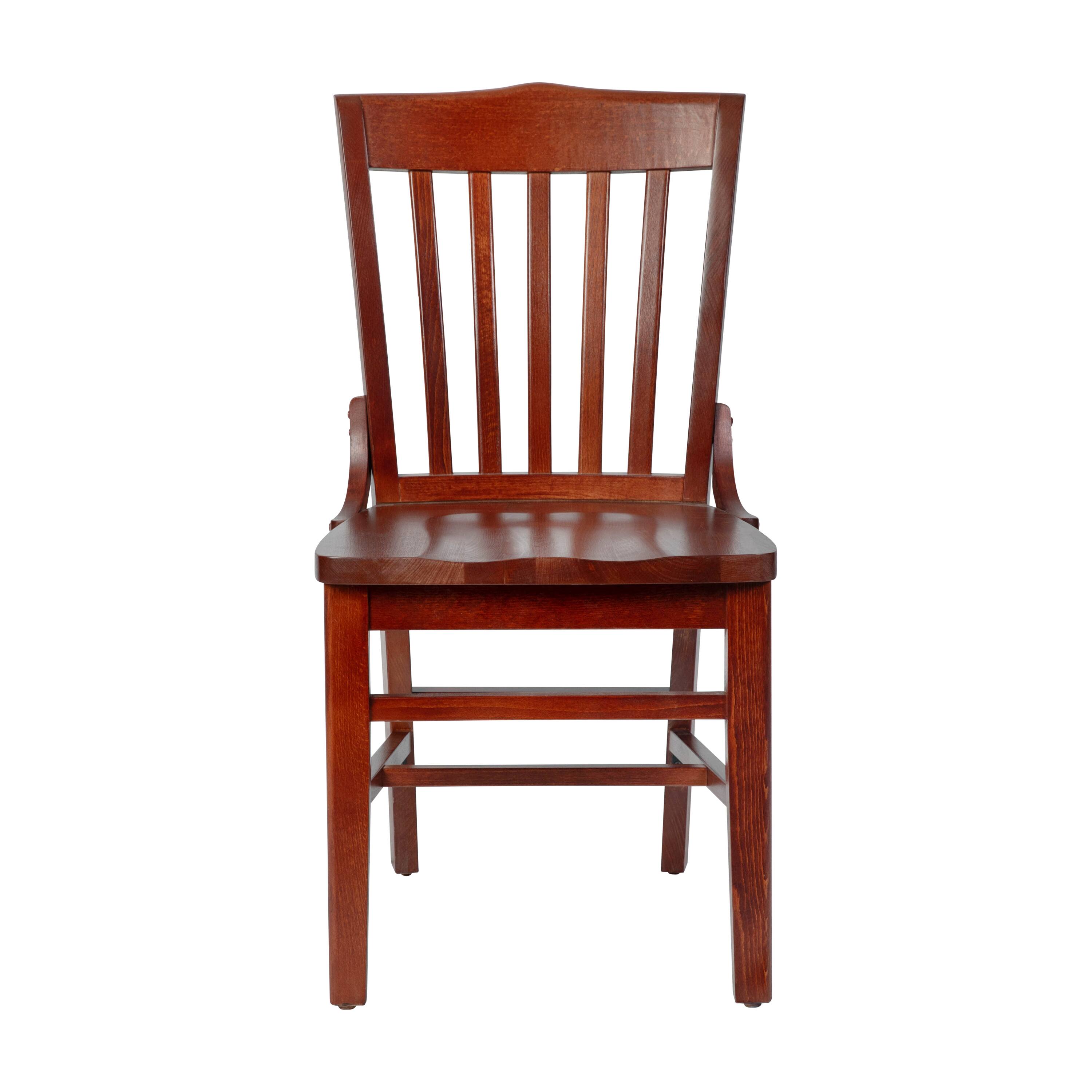 Alt View 7. Emma + Oliver - School House Back Wooden Restaurant Dining Chair - Mahogany.