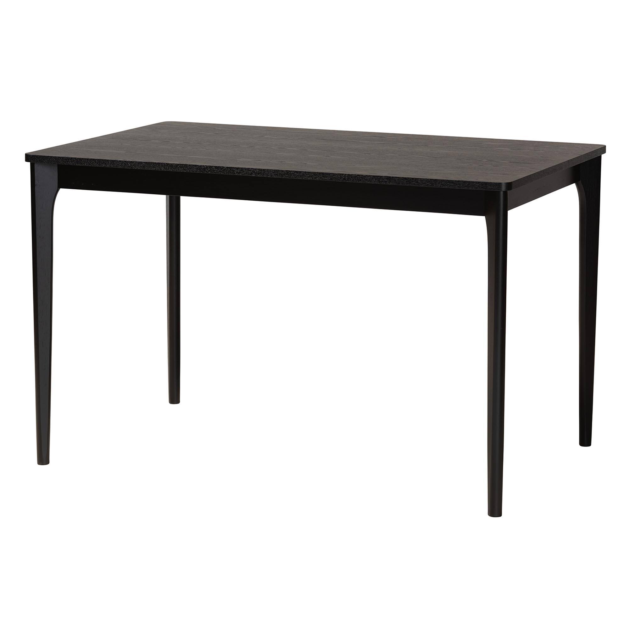Front. Baxton Studio - Sherwin Mid-Century Modern Finished Wood Dining Table - Black.