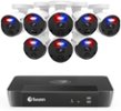 Swann - Professional 16-Channel, 8-Bullet Camera Indoor/Outdoor PoE Wired 4K UHD 2TB HDD NVR Security Surveillance System - White