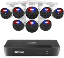 Swann - Professional 16-Channel, 8-Bullet Camera Indoor/Outdoor PoE Wired 4K UHD 2TB HDD NVR Security Surveillance System - White - Front_Zoom