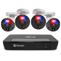 Swann - Professional 8-Channel, 4-Bullet Camera Indoor/Outdoor PoE Wired 4K UHD 2TB HDD NVR Security Surveillance System - White - Front_Zoom