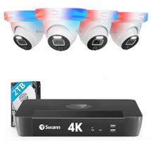 Swann - Pro Enforcer 8-Channel, 4-Dome & 2-Bullet Camera Indoor/Outdoor PoE Wired 4K UHD 2TB HDD NVR Security System - White - Front_Zoom
