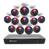 Swann Professional 16-Channel, 12-Bullet Camera, Indoor/Outdoor PoE Wired 4K HD 2TB HDD NVR Security Surveillance System - Black