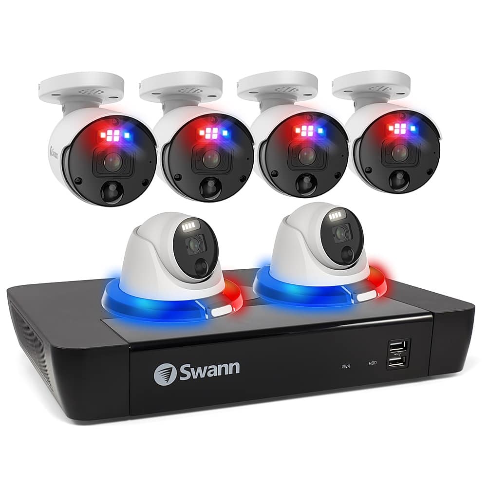 Alt View 18. Swann - Pro Enforcer 8-Channel, 4-Bullet & 2-Dome Camera Indoor/Outdoor PoE Wired 4K UHD 2TB HDD NVR Security System - White.