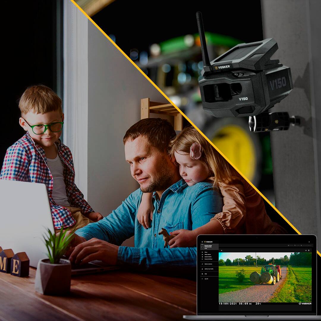 Alt View 20. Vosker - V150-V - Solar Powered LTE Cellular Outdoor Security Camera - Color by day, infrared by night.