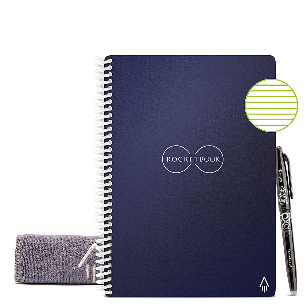 Rocketbook Smart Reusable Notebooks with 2 Pilot Frixion Pens - Black,  Executive (6 x 8.8”) & Mini Size (3.5 x 5.5)