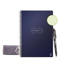 Rocketbook - Core Smart Reusable Notebook Lined 6" x 8.8" - Midnight Blue - Front_Zoom