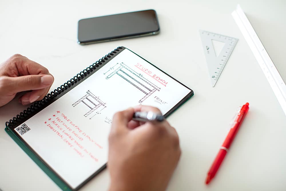 Alt View 13. Rocketbook - Core Smart Reusable Notebook Lined 6" x 8.8" - Midnight Blue.