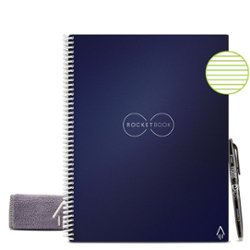 Rocketbook - Core Smart Reusable Notebook Lined 8.5" x 11" - Midnight Blue - Front_Zoom