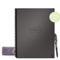 Rocketbook - Core Smart Reusable Notebook Lined 8.5" x 11" - Deep Space Gray - Front_Zoom