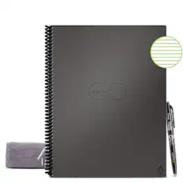 Rocketbook - Core Smart Reusable Notebook Lined 8.5" x 11" - Deep Space Gray