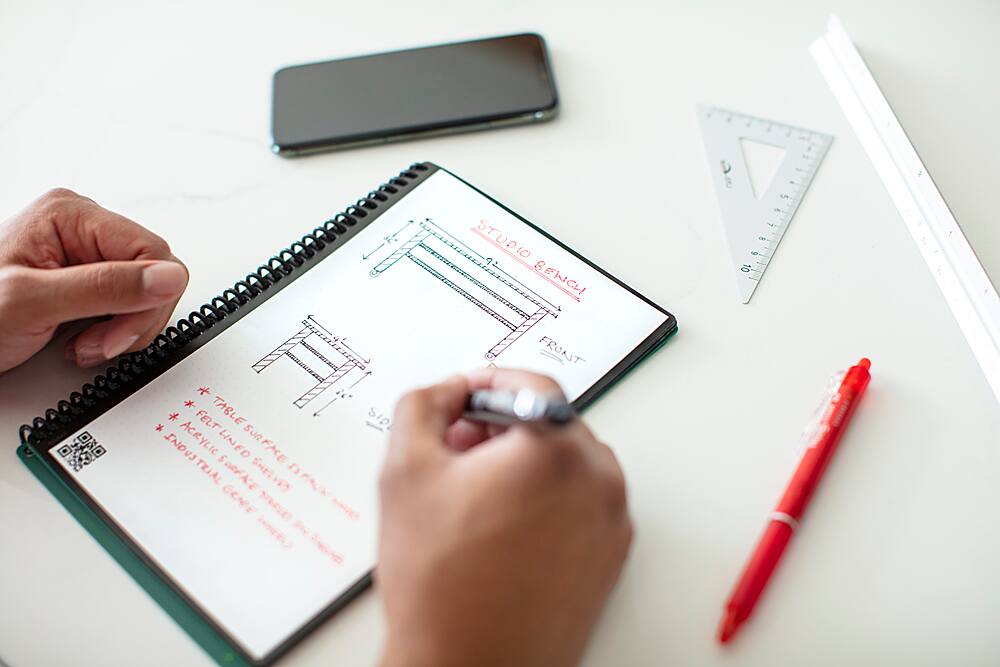 Alt View 13. Rocketbook - Fusion Smart Reusable Notebook 7 Page Styles 6" x 8.8" - Infinity Black.