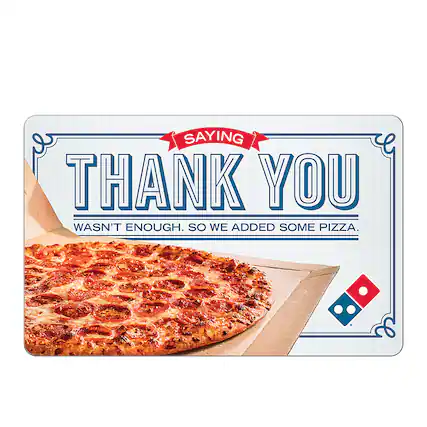 Front. Domino's - $50 Gift Card.