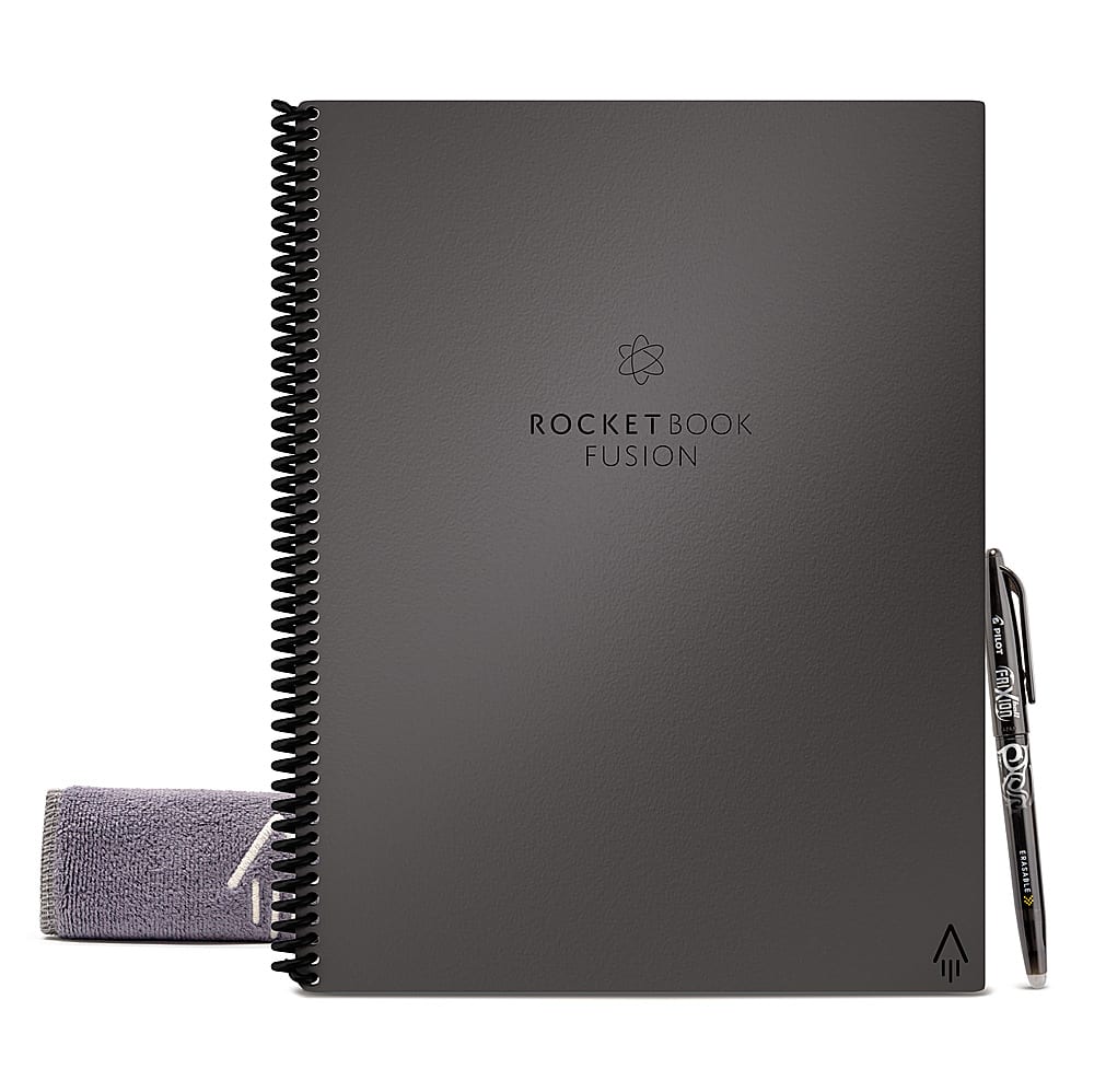 Rocketbook - Fusion Smart Reusable Notebook 7 Page Styles 8.5" x 11" - Deep Space Gray - Front_Zoom