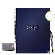 Front. Rocketbook - Core Smart Reusable Notebook Dot-Grid 8.5" x 11" - Midnight Blue.