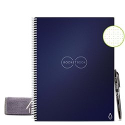 Rocketbook - Core Smart Reusable Notebook Dot-Grid 8.5" x 11" - Midnight Blue - Front_Zoom