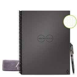 Rocketbook - Core Smart Reusable Notebook Dot-Grid 8.5" x 11" - Deep Space Gray - Front_Zoom