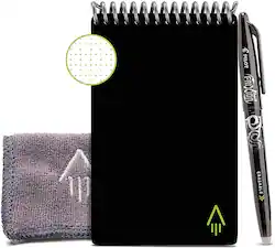 Rocketbook - Mini Smart Reusable Notebook Dot-Grid 3.5" x 5.5" - Infinity Black - Front_Zoom