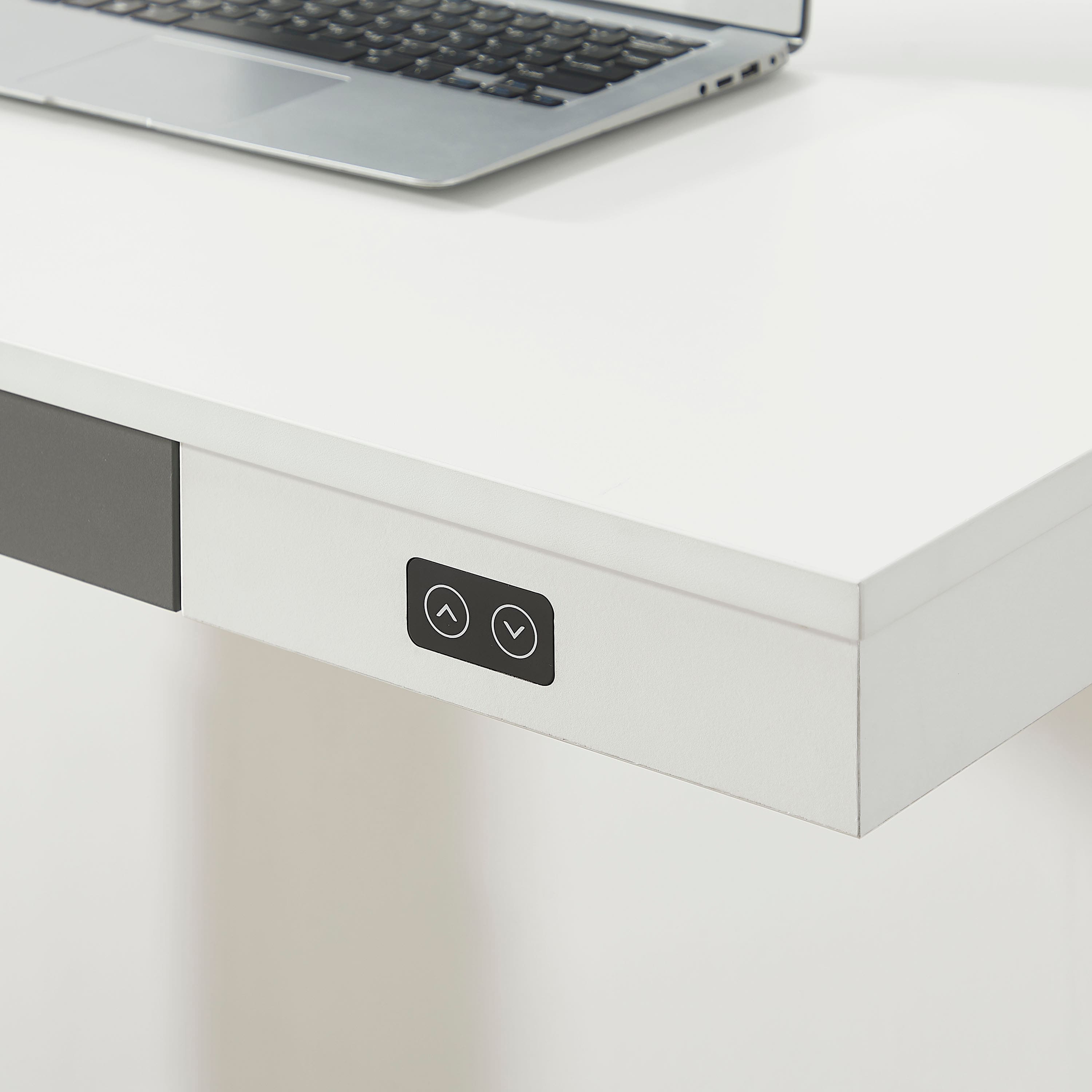 Alt View 16. Insignia™ - Adjustable Powered 1-Drawer Standing Desk with Electronic Controls – 47.6" Wide - White.