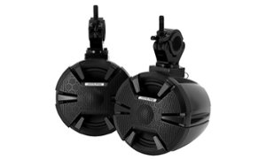 Alpine - 6-1/2” 2-Way Weather-Resistant Coaxial Speaker Pods (Pair) with 4-channel Amplifier - Black - Front_Zoom