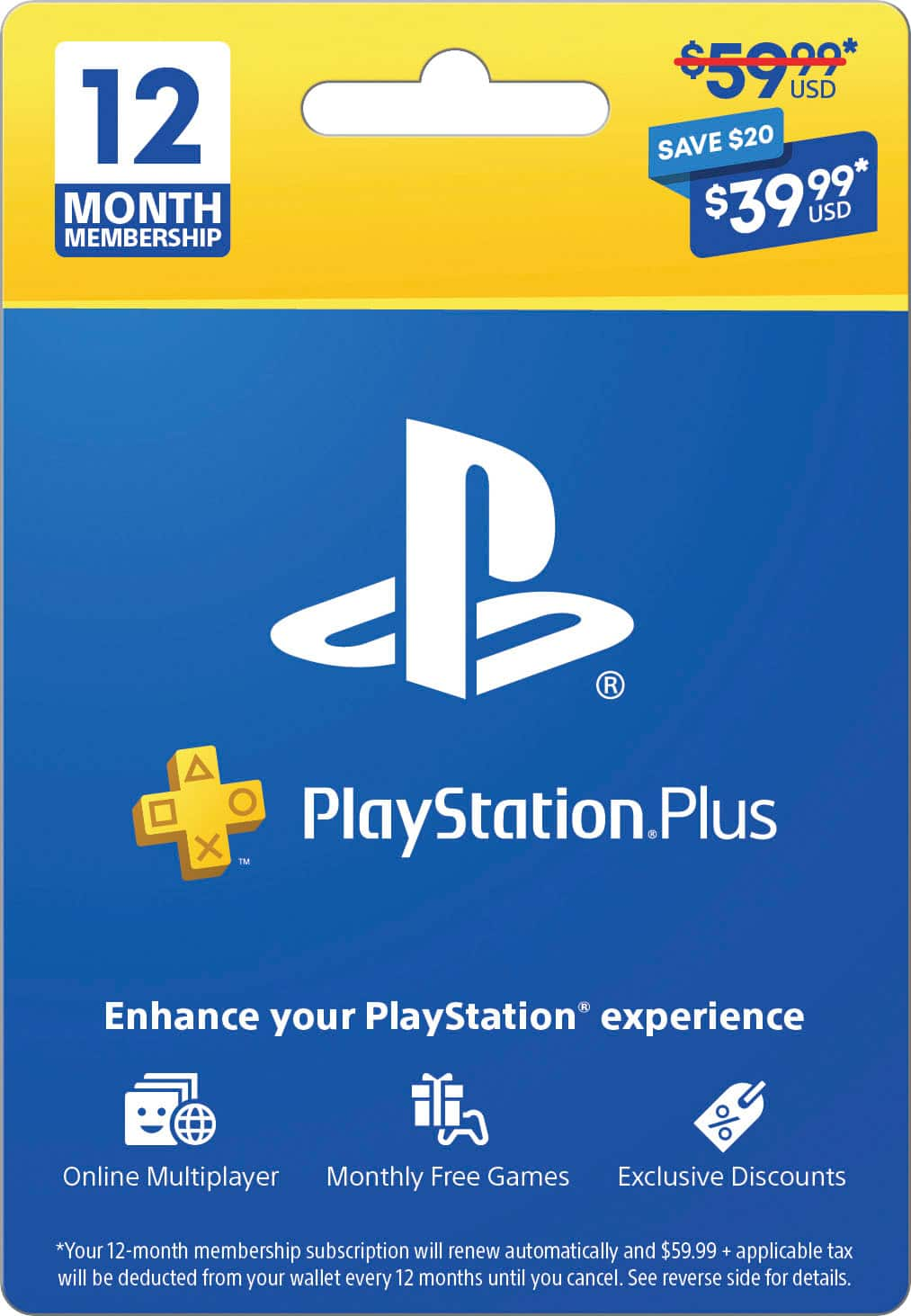 Playstation 4 plus on sale 12 month membership