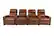 Front. RowOne - Prestige Straight 4-Chair Leather Power Recline Home Theater Seating - Brown.