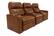 Angle. RowOne - Prestige Straight 3-Chair Leather Power Recline Home Theater Seating - Brown.