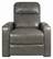Front. RowOne - Prestige Straight 2-Arm Leather Power Recline Home Theater Seating - Grey.