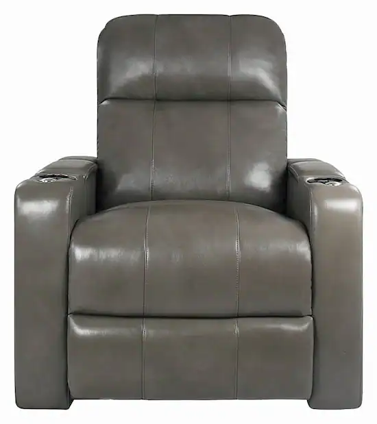 RowOne Prestige Straight 2 Arm Leather Power Recline Home Theater Seating Gray RO8016 08P GRY Best Buy