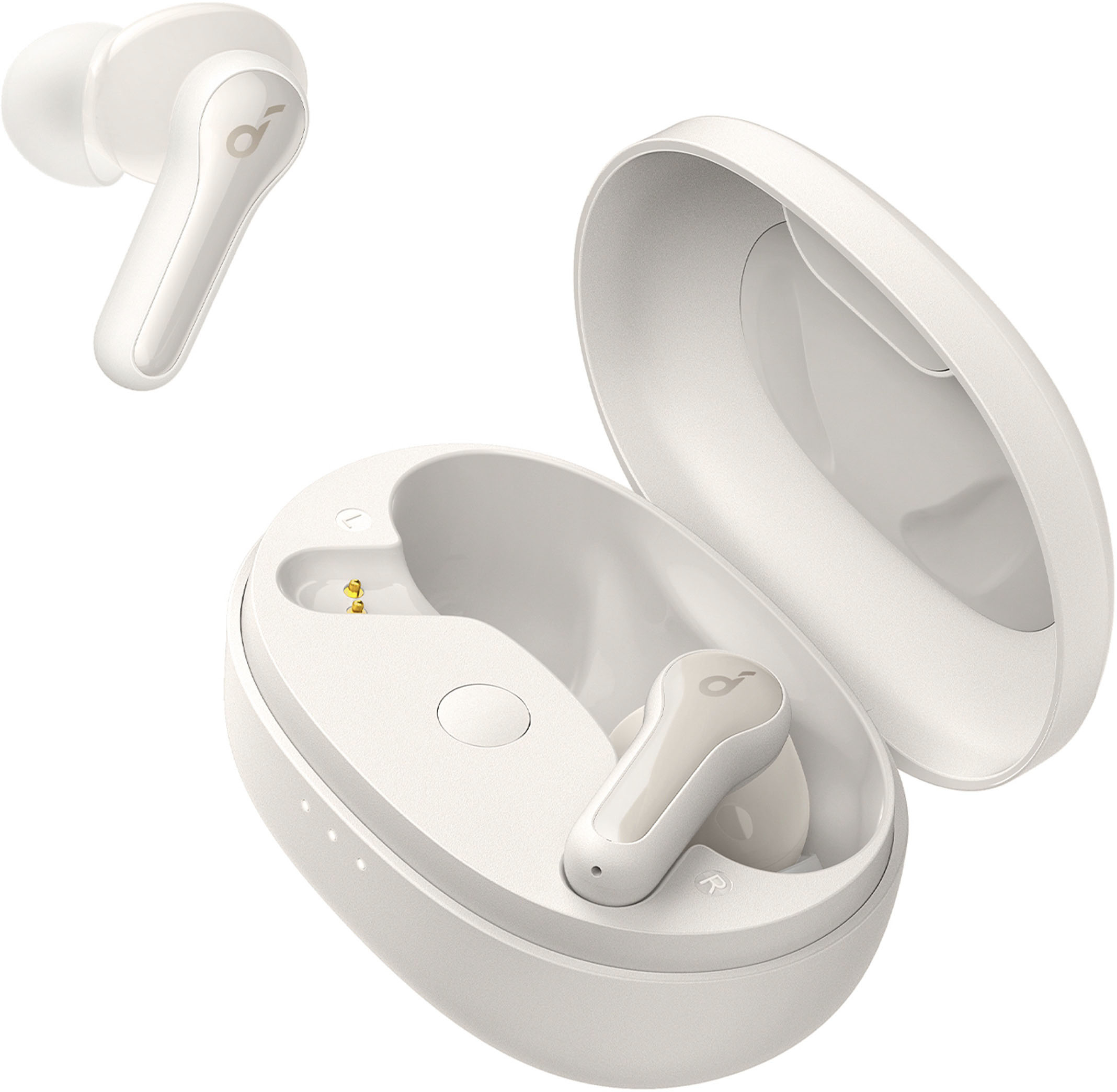 Angle View: Soundcore - by Anker Life Note E Earbuds True Wireless In-Ear Headphones - White